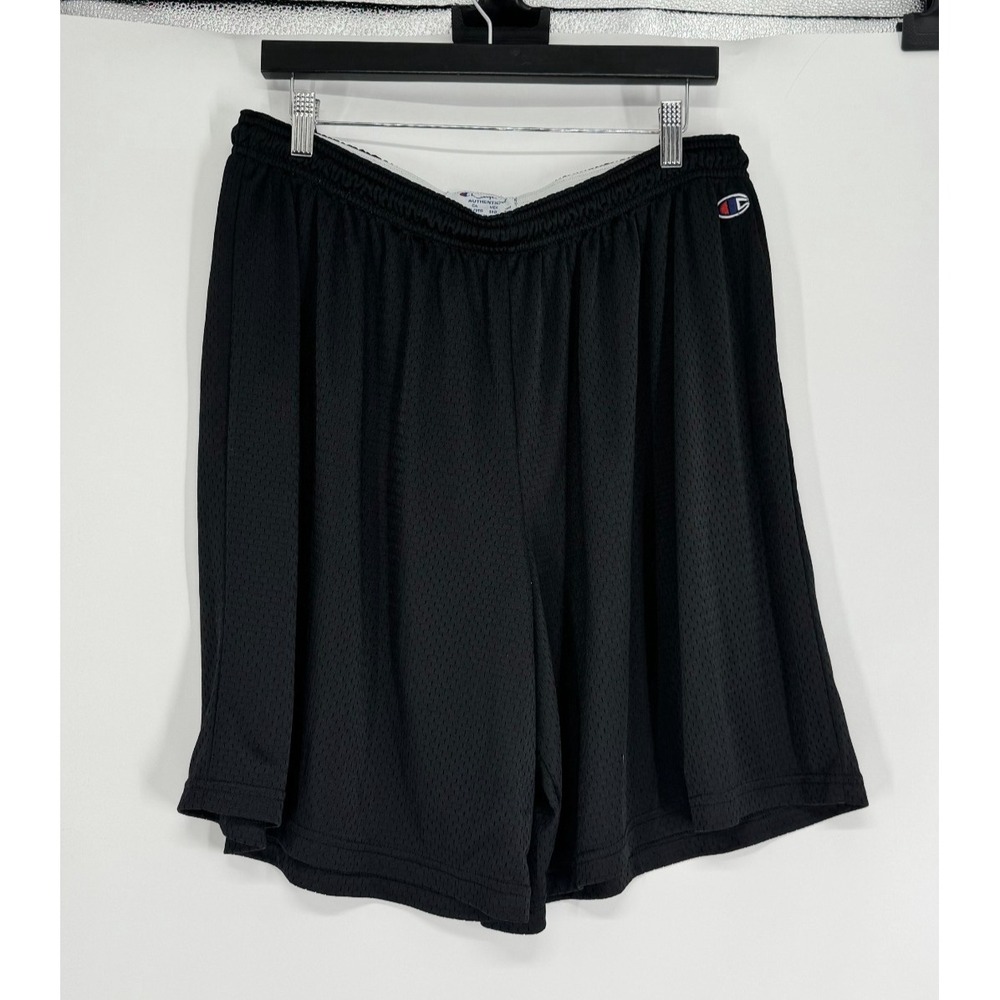 Champion Mesh Athletic Shorts Mens 3XL Logo Drawstring Baggy Basketball Black